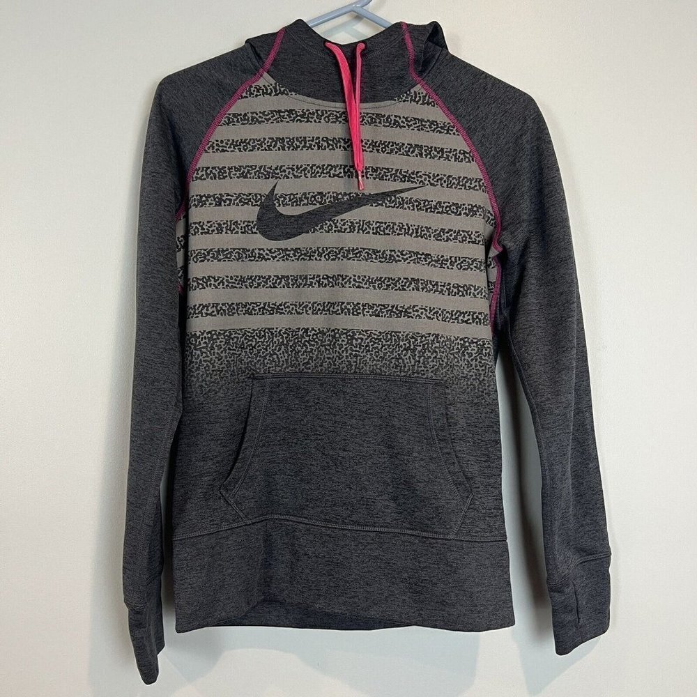 Nike Therma Fit All Time Mezzo Stripe Print Sweatshirt Hoodie Womens Size Small